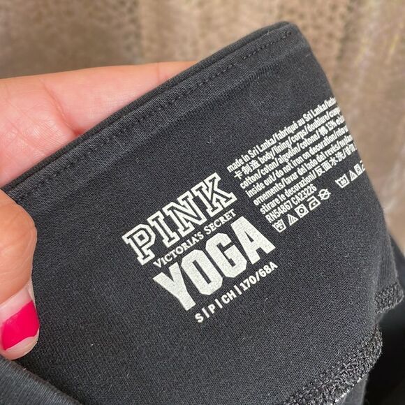 PINK Victoria’s Secret black/gray silver sequin bling leggings, size S - Picture 7 of 7